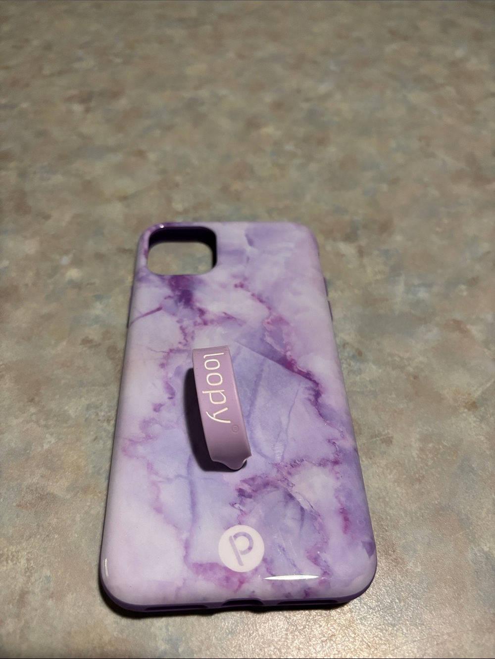 Loopy Case Purple Marble Phone Case with Loop Strap